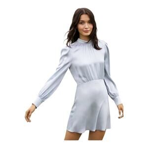 TVF for DVF Persimmon Satin Blend Mini Dress Cloud Blue Size 0